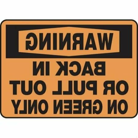 OSHA WARNING SAFETY SIGN BACK IN OR MVHR356XL